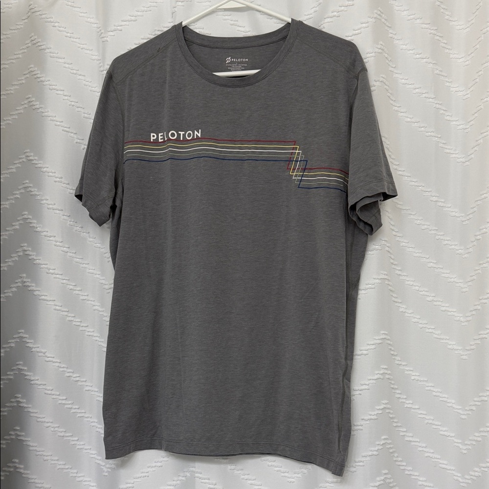 Peloton Charcoal Tee with Striped Design